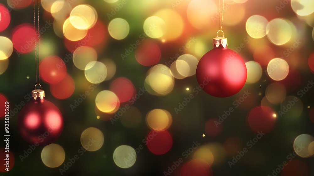 Blurry Bokeh Christmas Background with a Soft, Dreamy Effect Blurry Bokeh Christmas Background with a Soft, Dreamy Effect