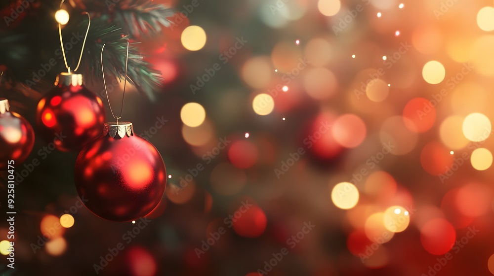 Blurry Bokeh Christmas Background with a Soft, Dreamy Effect Blurry Bokeh Christmas Background with a Soft, Dreamy Effect