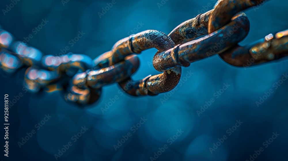 Rusty Chain Link Symbolizing Endurance and Continuous Bonds Rusty Chain Link Symbolizing Endurance and Continuous Bonds