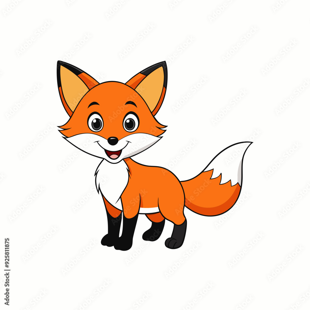 Fox isolated on white, fox vector illustration, pet vector art, fox silhouette, animal vector icon, cute smiling fox line art, eps Fox isolated on white, fox vector illustration, pet vector art, fox silhouette, animal vector icon, cute smiling fox line art, eps