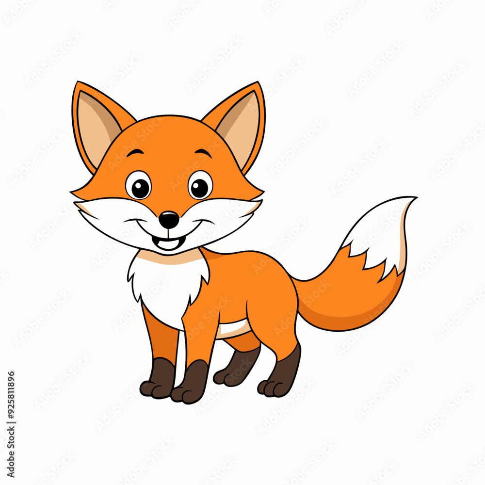 Fox isolated on white, fox vector illustration, pet vector art, fox silhouette, animal vector icon, cute smiling fox line art, eps Fox isolated on white, fox vector illustration, pet vector art, fox silhouette, animal vector icon, cute smiling fox line art, eps