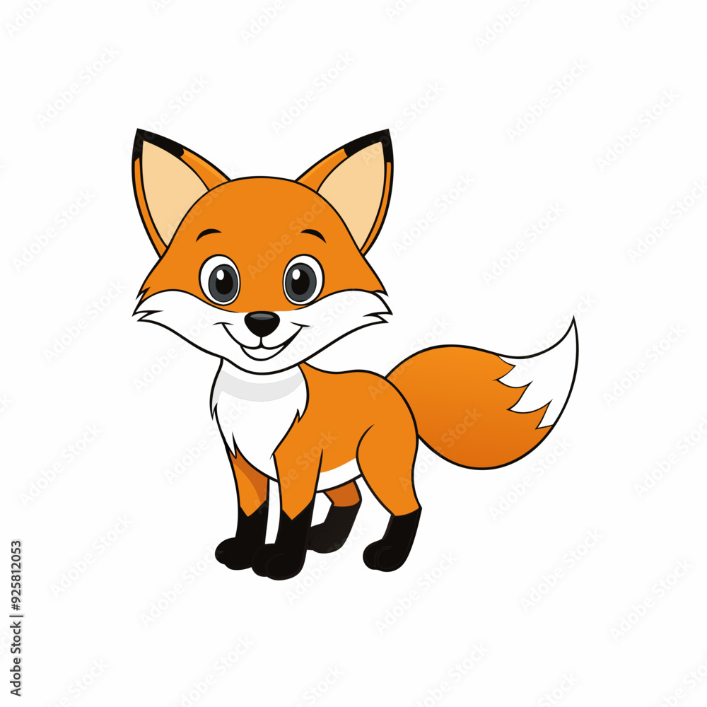 Fox isolated on white, fox vector illustration, pet vector art, fox silhouette, animal vector icon, cute smiling fox line art, eps Fox isolated on white, fox vector illustration, pet vector art, fox silhouette, animal vector icon, cute smiling fox line art, eps