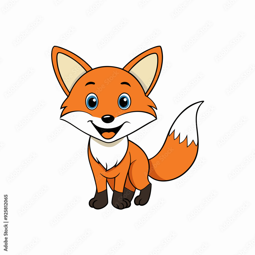 Fox isolated on white, fox vector illustration, pet vector art, fox silhouette, animal vector icon, cute smiling fox line art, eps Fox isolated on white, fox vector illustration, pet vector art, fox silhouette, animal vector icon, cute smiling fox line art, eps