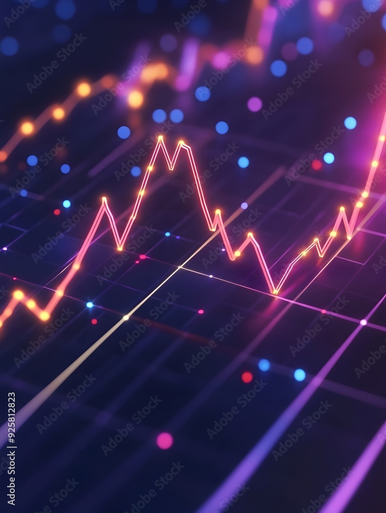 Financial Performance Analysis with 3D Line Charts and Highlighted Data Points Financial Performance Analysis with 3D Line Charts and Highlighted Data Points