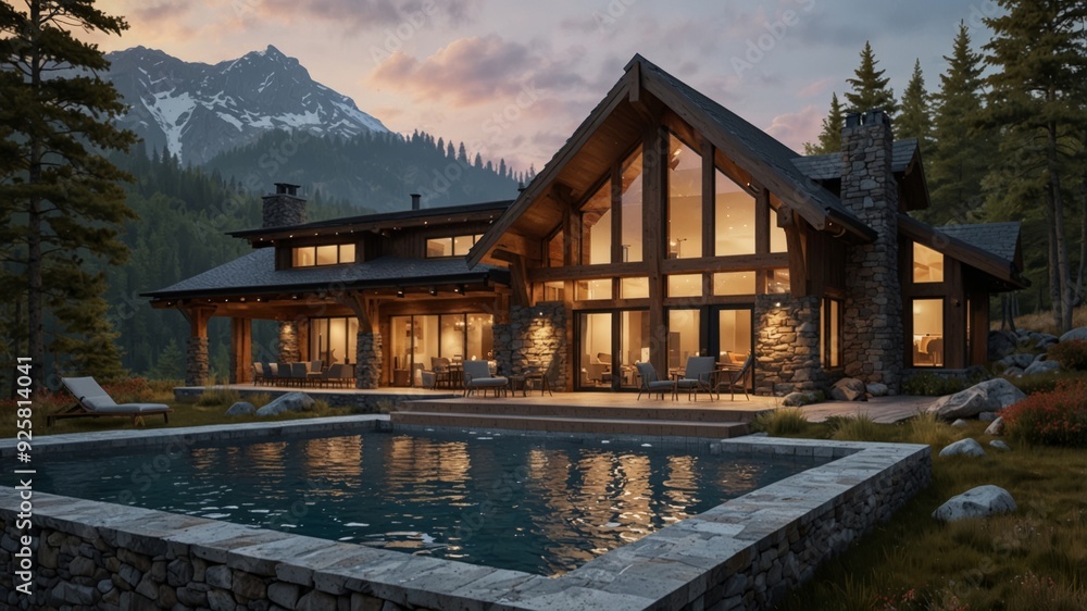 mountain lodge with a contemporary design mountain lodge with a contemporary design