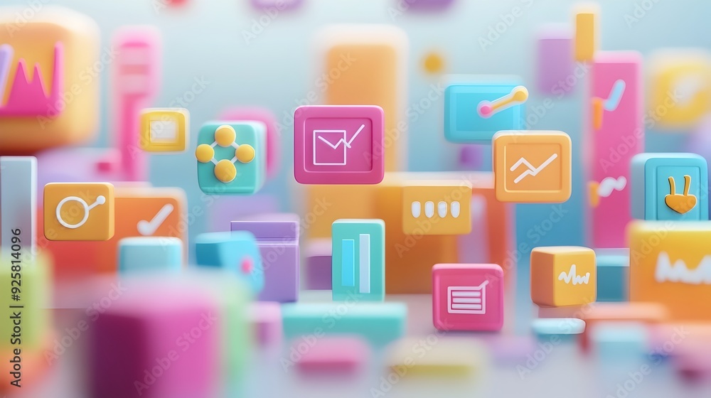 Vibrant Geometric Shapes Composition with Colorful Digital Blocks in Modern Abstract Design Vibrant Geometric Shapes Composition with Colorful Digital Blocks in Modern Abstract Design
