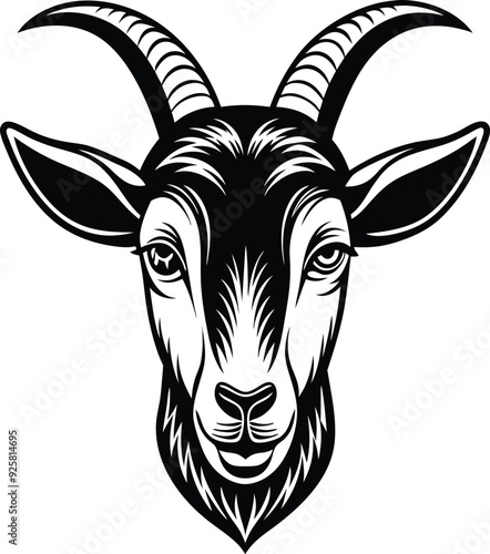 goat-face-black-vector--different-style-art--solid