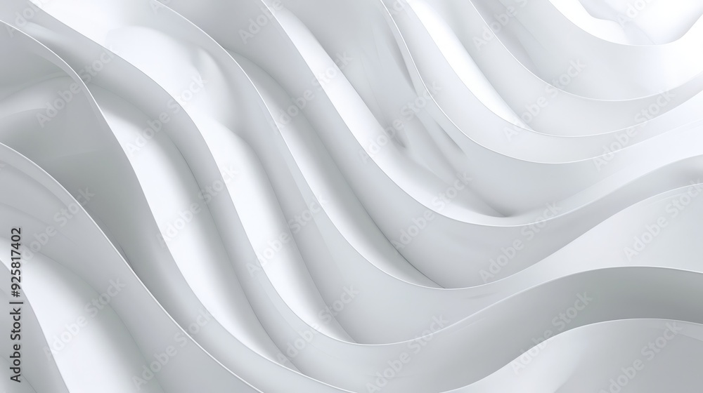 Obraz premium Abstract white background with flowing lines.