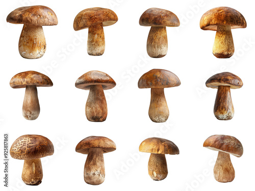 A Collection of Twelve Boletus Edulis Mushrooms