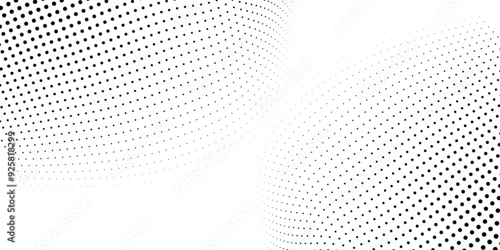 Abstract halftone background with wavy surface made of gray dots on white modern dots background Abstract halftone background with wavy surface made of gray dots on white modern dots background