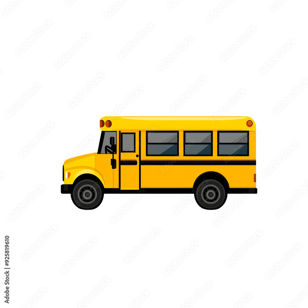 A Yellow School Bus Isolated on a Black Background A Yellow School Bus Isolated on a Black Background