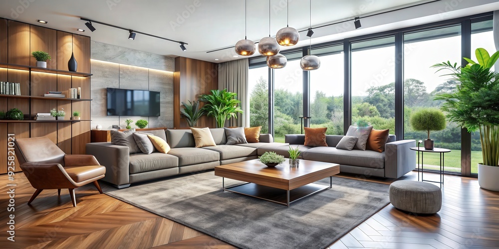 Modern living room interior with sleek furniture and natural light, modern, living room, interior, sleek, furniture Modern living room interior with sleek furniture and natural light, modern, living room, interior, sleek, furniture