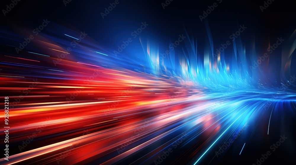 Abstract digital art with glowing lines in red and blue. Abstract digital art with glowing lines in red and blue.