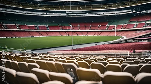 Aussie Rules Football Stadium. Daytime Atmosphere and Action