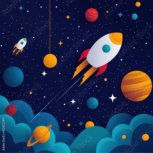 Cosmic space art with surreal dreamlike interpretations of distant galaxies and nebulae