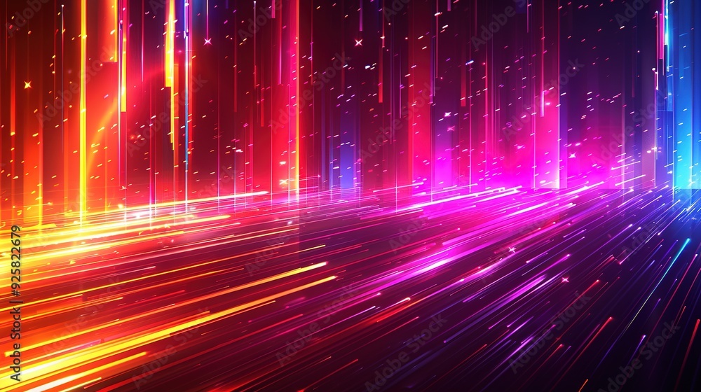 Abstract digital background with glowing neon lines. Abstract digital background with glowing neon lines.