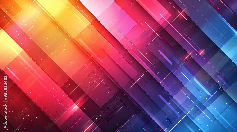 Abstract geometric background with vibrant colors and glowing lines. Abstract geometric background with vibrant colors and glowing lines.