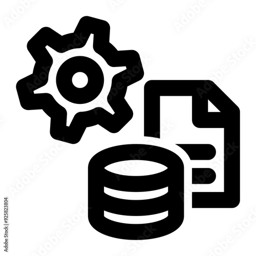 data management, database management, data engineering, data processing, database, system outline icon