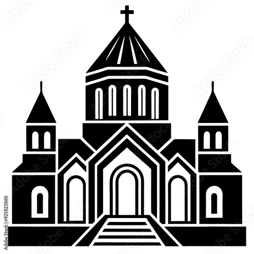 Wallpaper Mural church of the holy cross isolated on white, tsminda sameba vector illustration, christan vector art, bottle silhouette, tsminda sameba vector icon, tsminda sameba line art,eps
 Torontodigital.ca