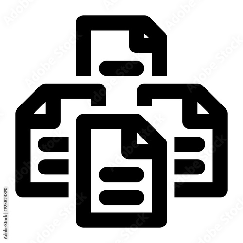 data quantity, big data, information, raw data, files, documents, data outline icon