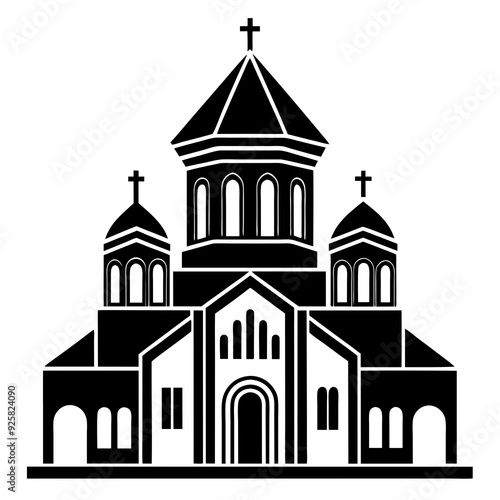 Wallpaper Mural church of the holy cross isolated on white, tsminda sameba vector illustration, christan vector art, bottle silhouette, tsminda sameba vector icon, tsminda sameba line art,eps
 Torontodigital.ca