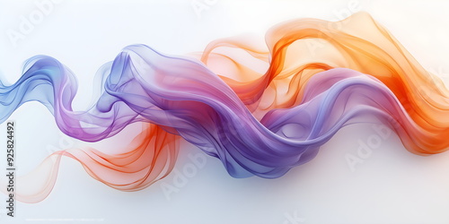 Abstract multicolored smoke on white background with copy space. Whimsical cloud of colored ink underwater.