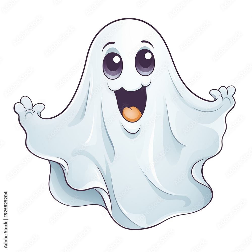 Happy Halloween Ghost isolated on transparent background. Generative ai Happy Halloween Ghost isolated on transparent background. Generative ai