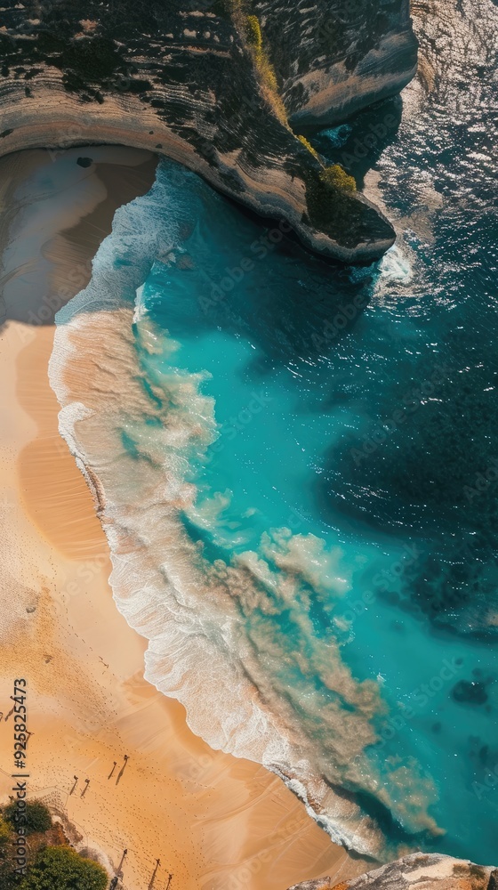 Aerial View of a Turquoise Ocean Cove Aerial View of a Turquoise Ocean Cove