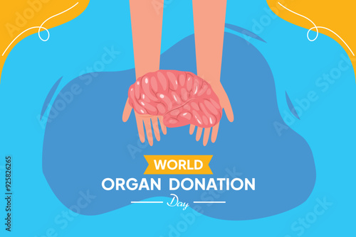 World organ donation day concept. Colored flat vector illustration isolated.