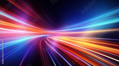 Abstract motion blur background with vibrant streaks of light.