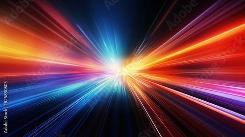 Abstract speed lines in blue and orange colors.