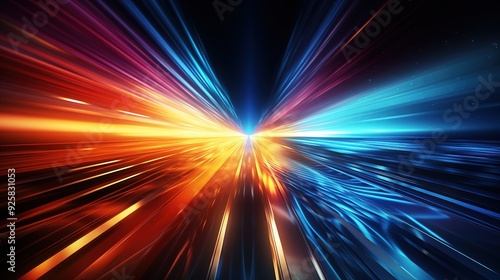 Abstract speed lines in red, blue, and yellow colors.