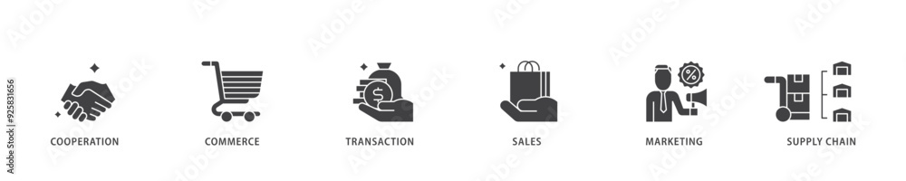Business to business icon infographic illustration concept with icon of cooperation, commerce, transaction, sales, marketing, supply chain icon live stroke and easy to edit Business to business icon infographic illustration concept with icon of cooperation, commerce, transaction, sales, marketing, supply chain icon live stroke and easy to edit