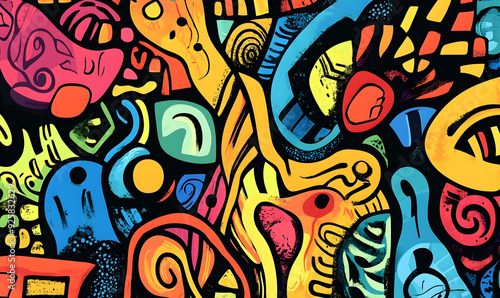 hand drawn abstract doodle style