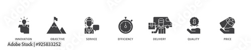 Product engineering icon infographic illustration concept with icon of design, innovation, planning, support, testing, development, management, deployment icon live stroke and easy to edit 