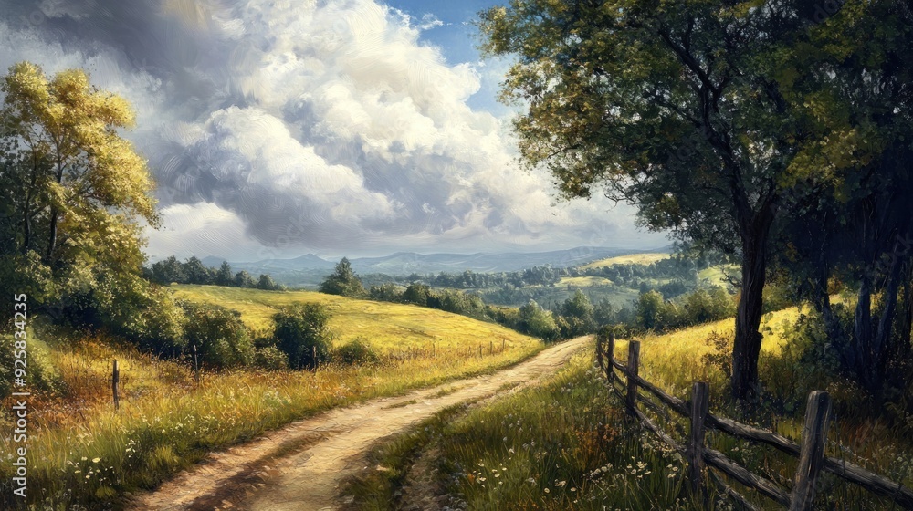 Naklejka premium Serene Countryside Path