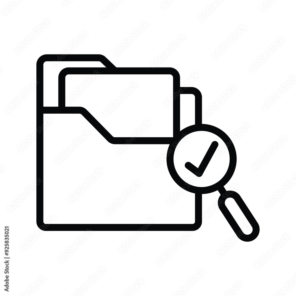search folder data icon line vector design in trendy style search folder data icon line vector design in trendy style