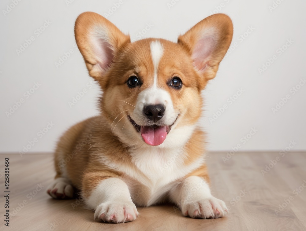 Adorable Welsh Corgi Puppy with Big Ears and a Happy Expression Adorable Welsh Corgi Puppy with Big Ears and a Happy Expression