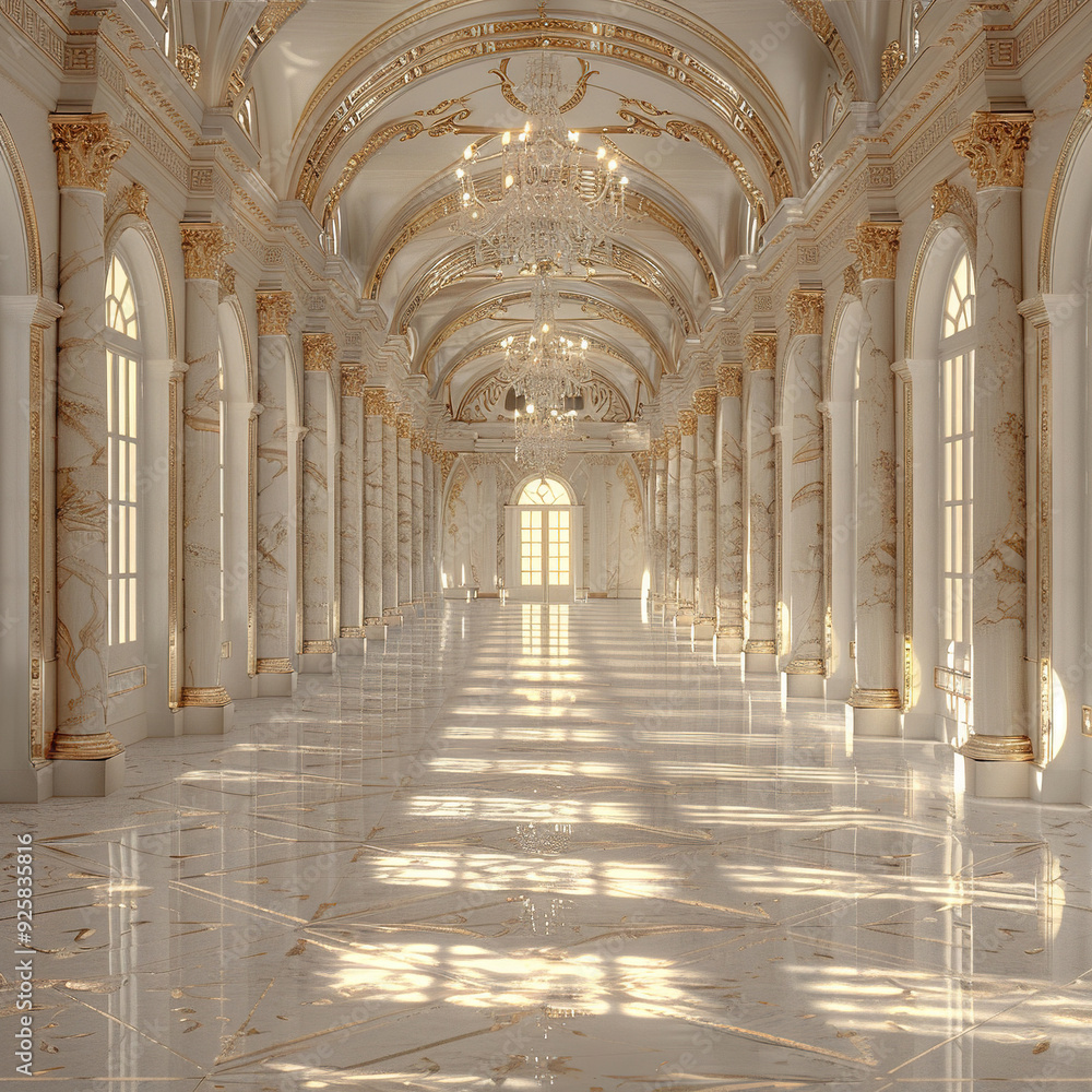 Naklejka premium classical castle hallway