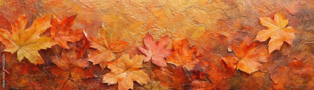 Vibrant autumn leaves in shades of orange, red, and yellow create a warm, inviting atmosphere perfect for seasonal decor.