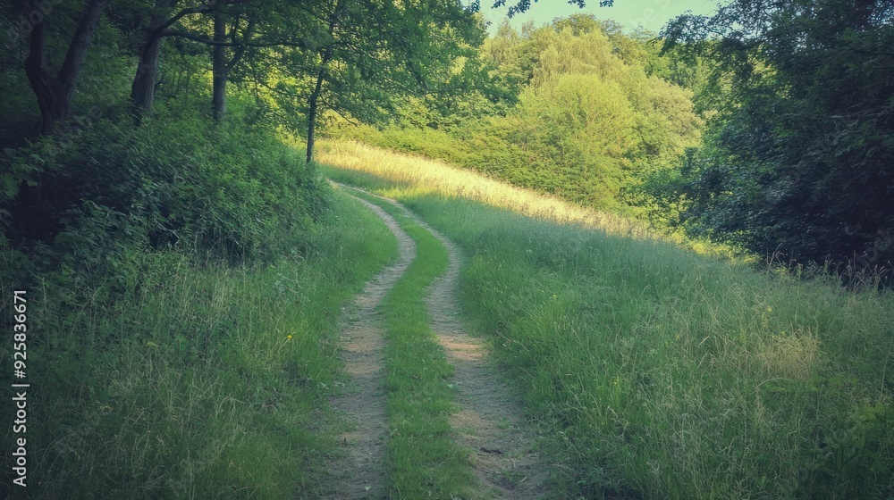 Fototapeta premium A Winding Path Through Lush Green Foliage