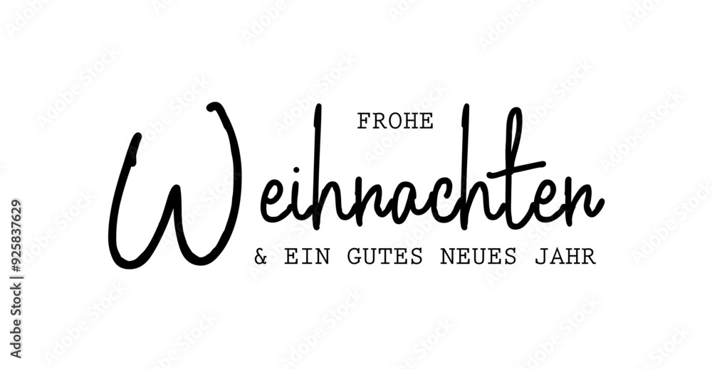 Frohe Weihnachten & ein gutes Neues Jahr Kartentext für Weihnachtskarte, schwarz, Text Wolke Vektor Illustration