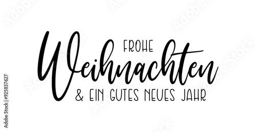 Frohe Weihnachten & ein gutes Neues Jahr Kartentext für Weihnachtskarte, schwarz, Text Wolke Vektor Illustration