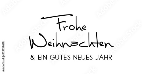 Frohe Weihnachten & ein gutes Neues Jahr Kartentext für Weihnachtskarte, schwarz, Text Wolke Vektor Illustration