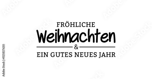 Frohe Weihnachten & ein gutes Neues Jahr Kartentext für Weihnachtskarte, schwarz, Text Wolke Vektor Illustration