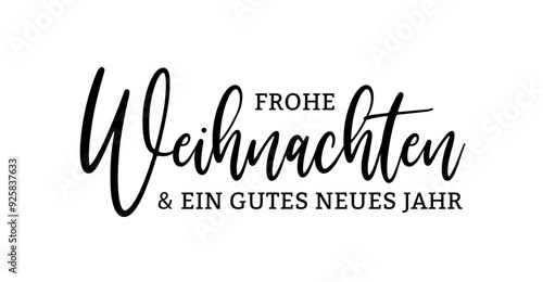 Frohe Weihnachten & ein gutes Neues Jahr Kartentext für Weihnachtskarte, schwarz, Text Wolke Vektor Illustration