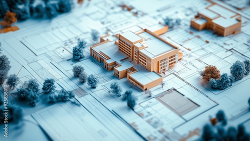 Education Facility Blueprinting, blueprinting for education facility projects with an image featuring school administrators and architects planning educational campuses