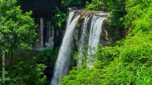 Huai Luang Waterfall, Phu Chong Nai Yoi National Park, a beautiful waterfall in the middle of the rainforest. photo