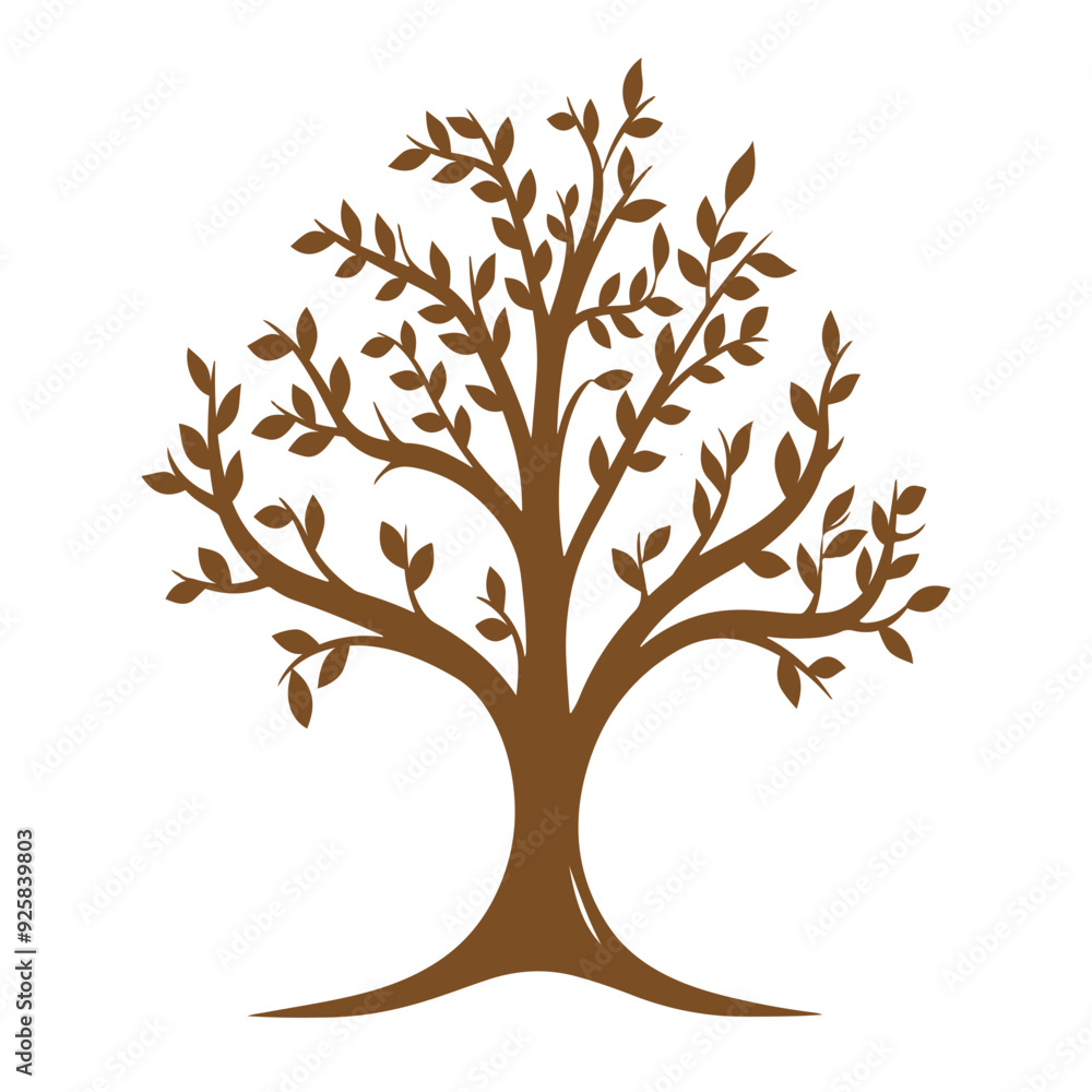 Obraz premium Tree Branch isolated, Tree Clipart, Tree logo, Tree with root illustration