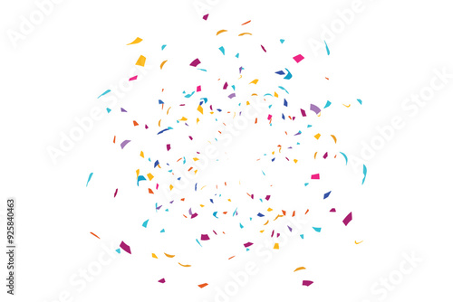 Colorful confetti and serpentine ribbons